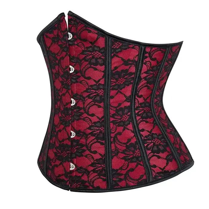 Corset sous le buste en dentelle florale pour femme