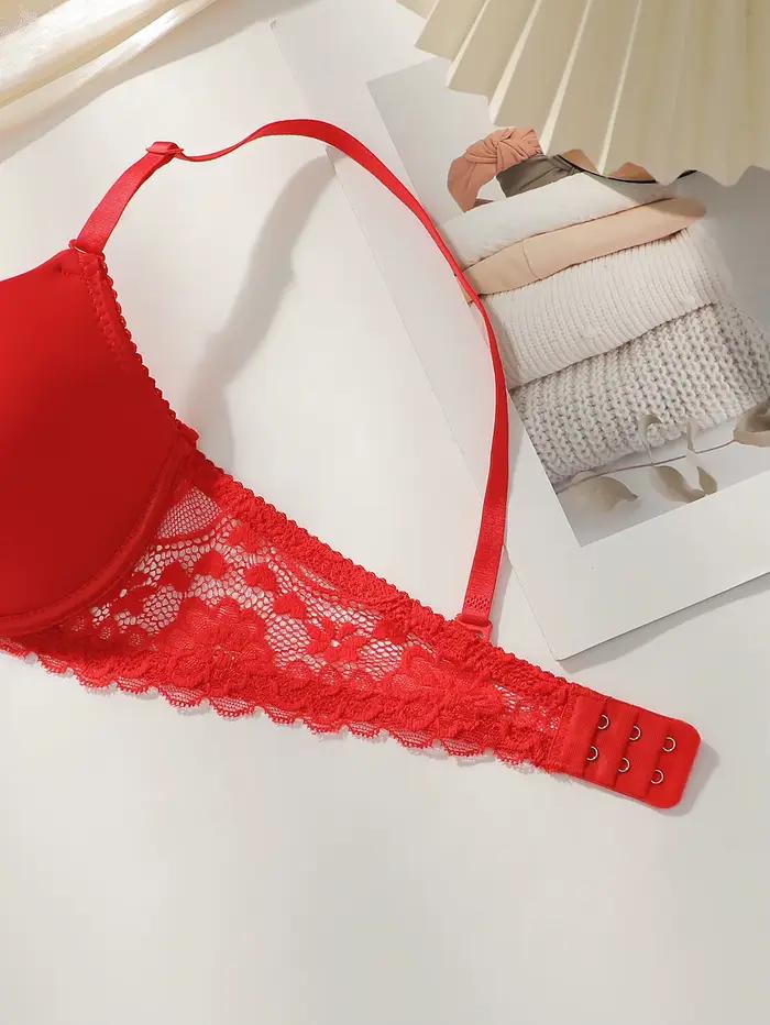 Soutien-gorge Viomisha Femme Push Up Armature Rembourré Décolleté Profond Bretelles Dentelle Couverture Complète T-Shirt Confortable Maintien Quotidien Lingerie Essentiel Respirant Doux