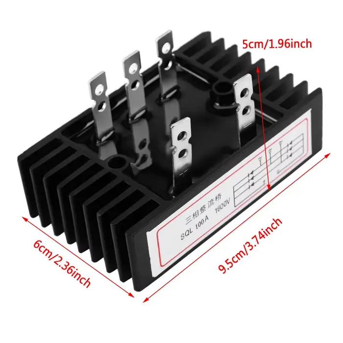Pont redresseur à diodes, pont redresseur triphasé, redresseur triphasé SQL100A 1600V, pont redresseur à diodes triphasé, AC vers DC