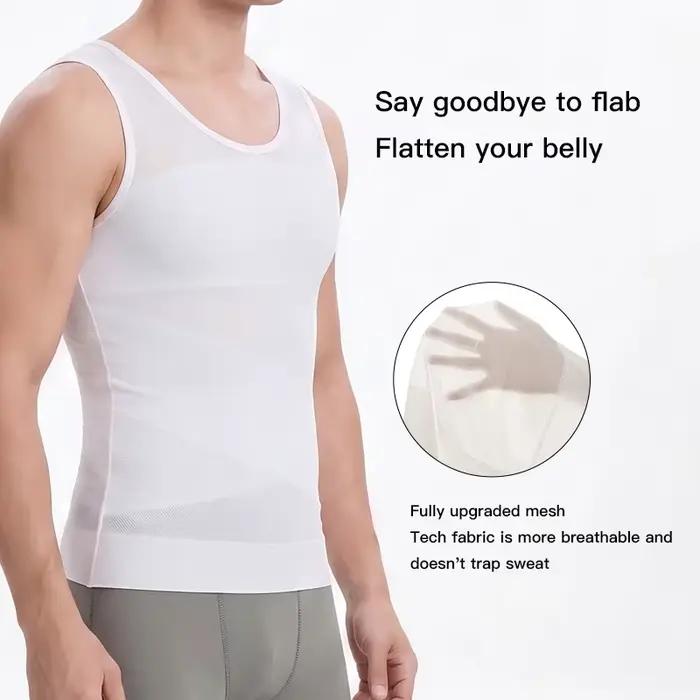Gilet gainant invisible pour homme – Respirant, amincissant, contrôle abdominal, sous-vêtement intégral en nylon, toutes saisons