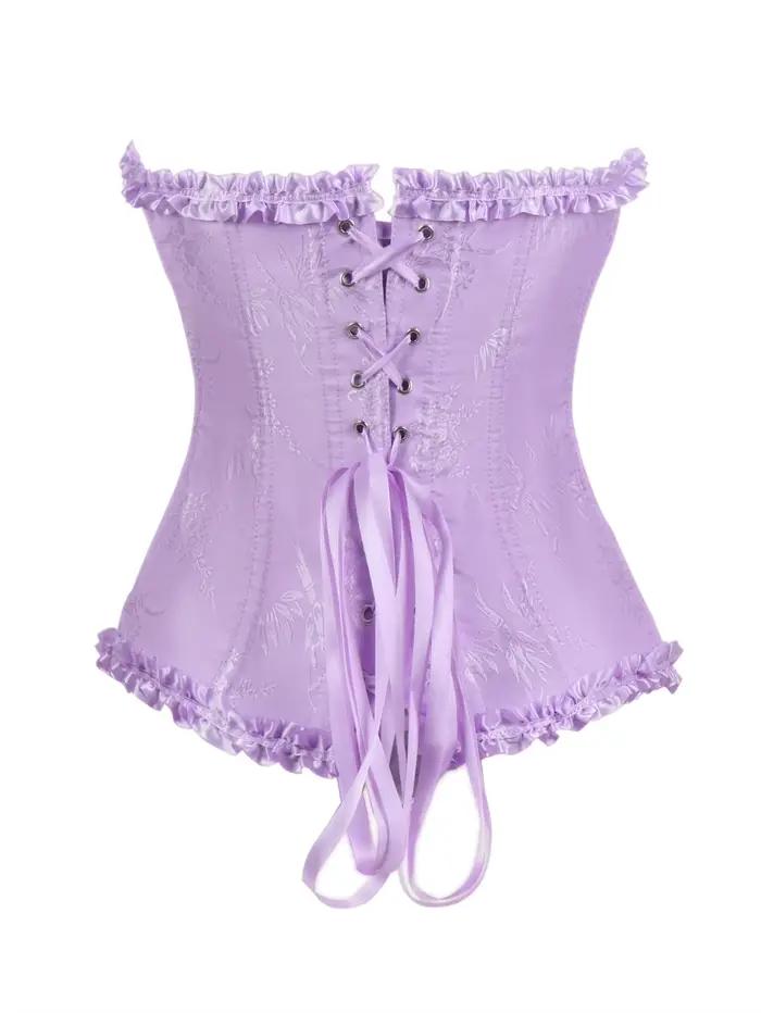 Corset Jacquard Violet Clair pour Femme