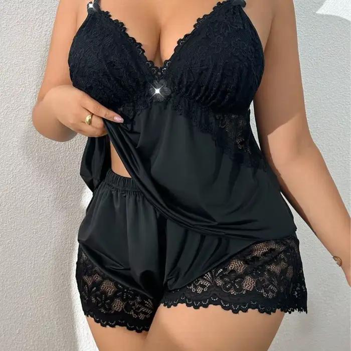 Ensemble de lingerie en dentelle pour femmes grandes tailles