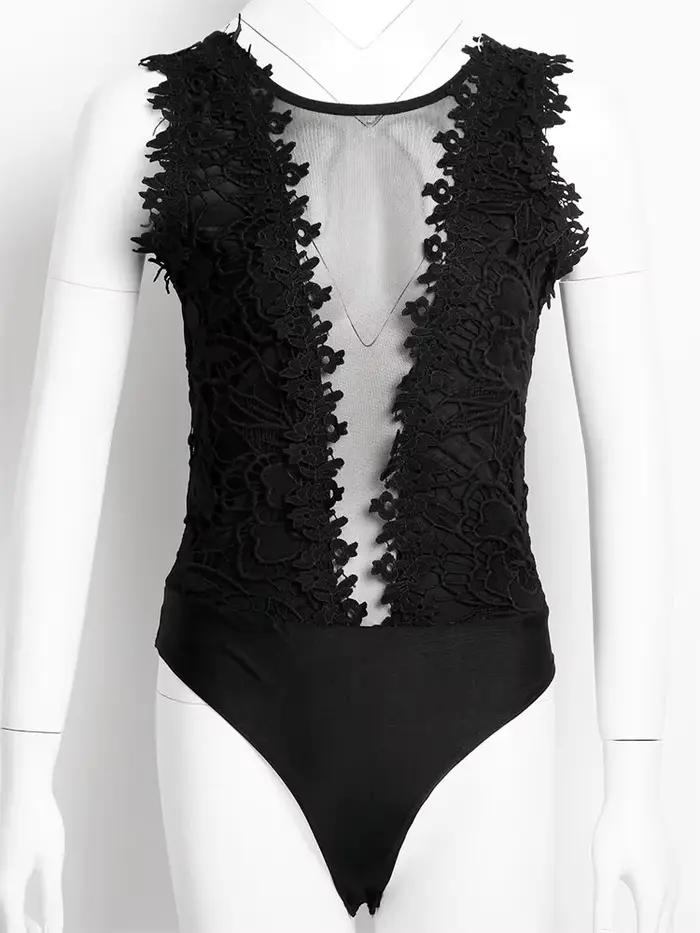 Combinaison en dentelle florale vintage pour femme