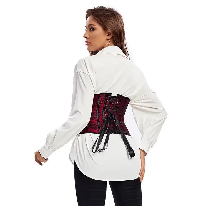 Corset sous le buste en dentelle florale pour femme