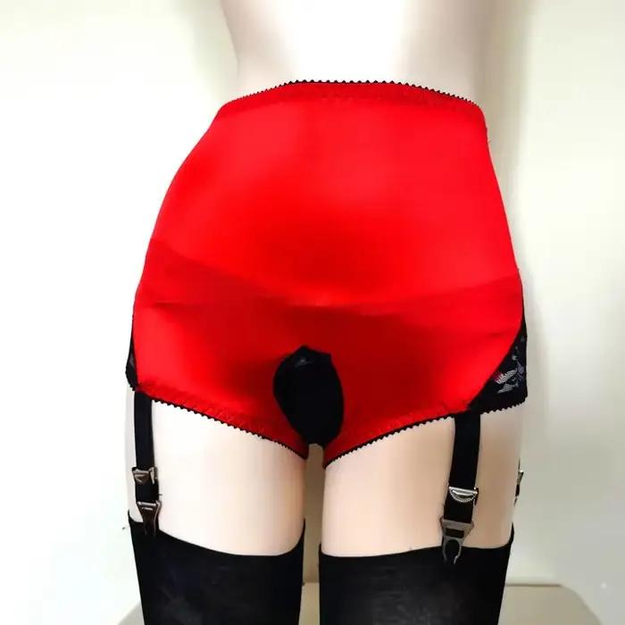 Porte-jarretelles en dentelle florale taille haute pour femmes