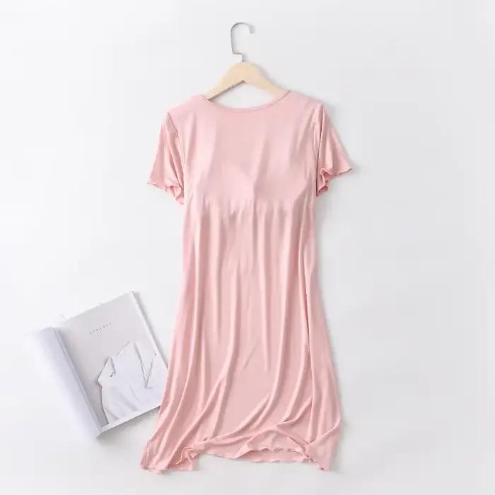 Robe de Nuit Modal avec Coussretours de Poitrine pour Femme