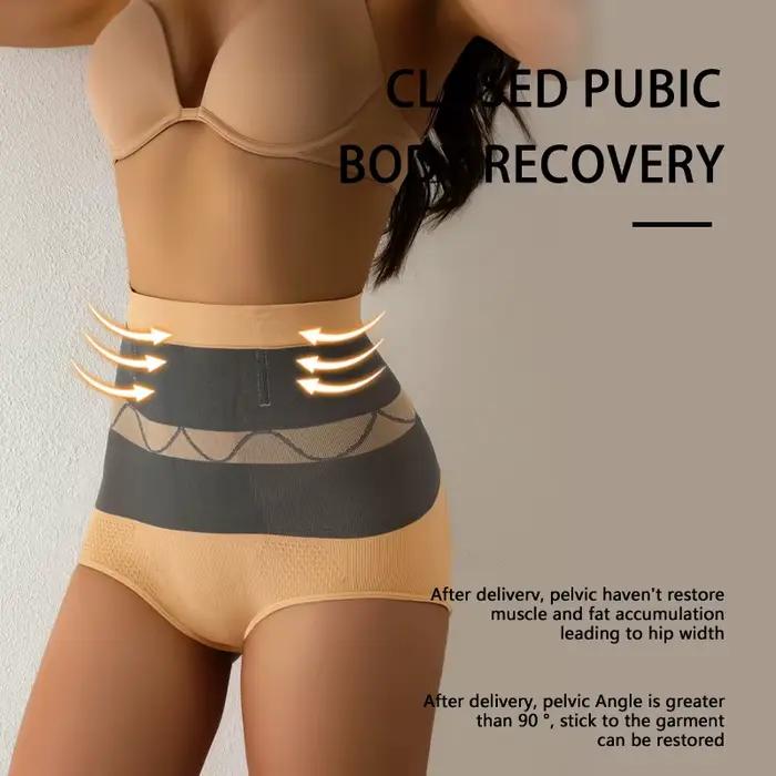 Flarixa culotte de contrôle du ventre à combustion plate sans couture taille haute slips femmes post-partum chaleur utérine sous-vêtements avec coussin chauffant