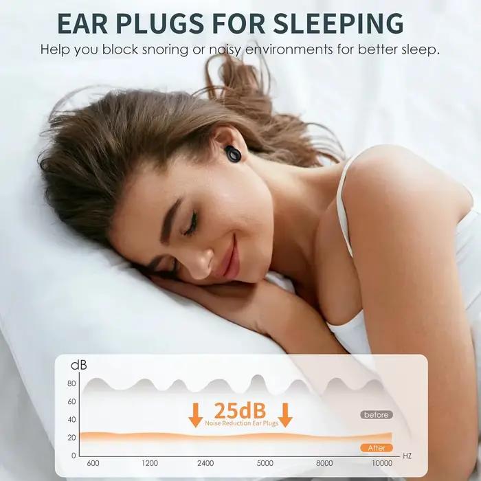Eayburst Bouchons d'oreille en silicone pour dormir Cancelage du bruit Protection auditive Bouchon d'oreille réutilisable pour le sommeil Focus Concerts WorkStudy