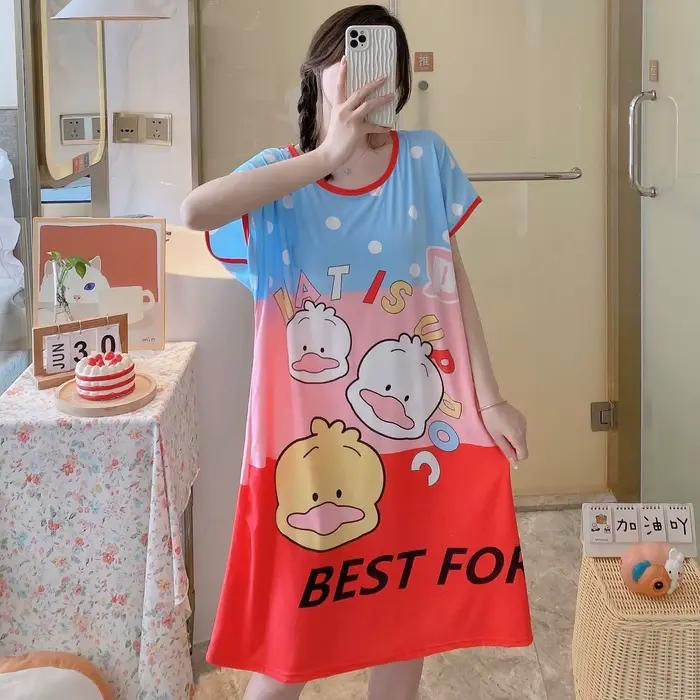 Chemise de nuit Polyester Mi-Mollet Confortable Femmes Amusante Mignon Design Coloré Occasions Spéciales Pour Filles