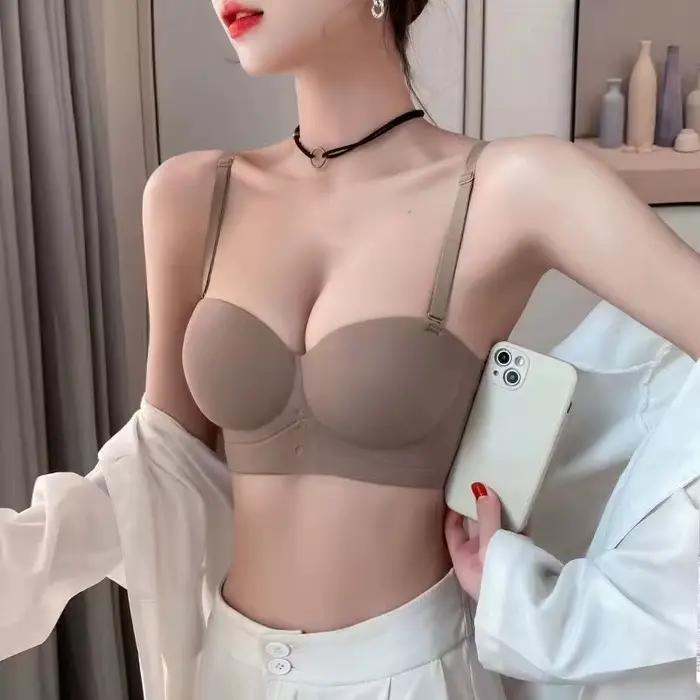 Soutien-gorge femme demi-tasse Push Up petits seins montrent plus grands