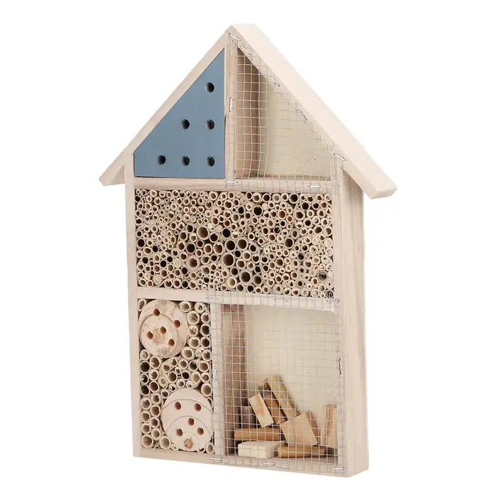 Maison d'insectes en bois, Installation facile, salle d'insectes d'abeilles en bois, abri d'hôtel, décoration de jardin, boîte de nids pour arbre à gazon
