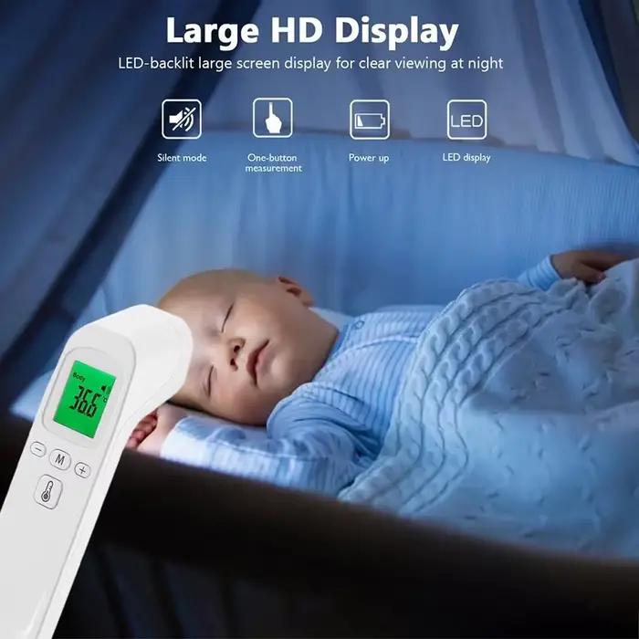 Thermomètre infrarouge numérique LCD pour la température de la fièvre du front, outil médical de mesure de la température corporelle sans contact pour enfants et adultes