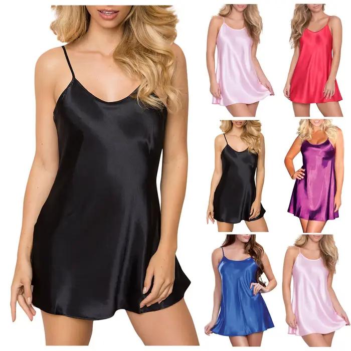 Womens Nighte Dress Plus Lingerie Nightwear Sleepskirt Underwear Silk Sleepwear Lace Vintage Pajamas