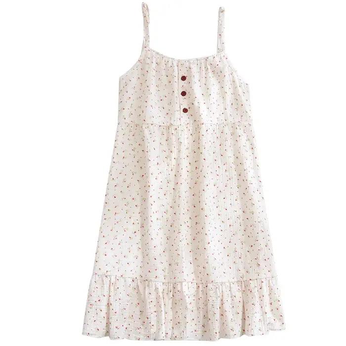 Chemise de nuit en gaze de coton pour femme