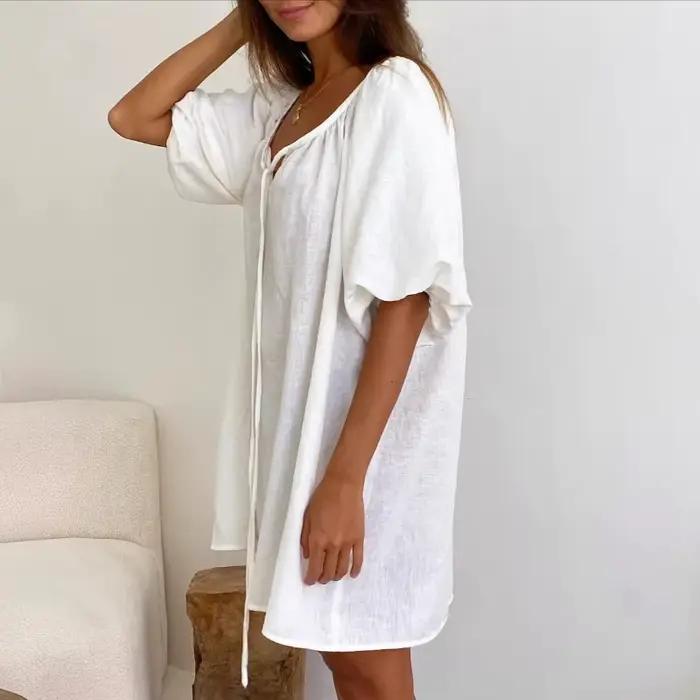 Robe de nuit d'été blanche 2026 pour femme