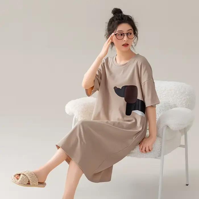 Chemise de nuit 100% coton pour femme