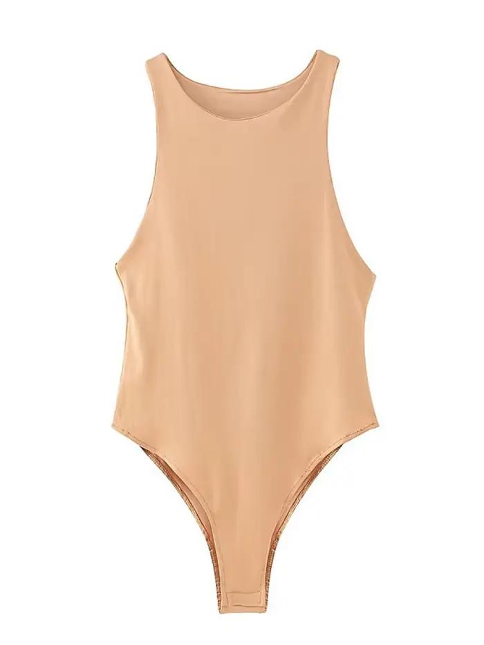 Body Femme Été Solide Sexy Moulant Polyvalent Chic et Décontracté Occasions Spéciales Soirées Plage