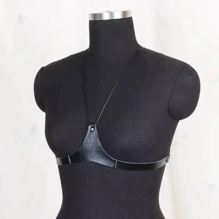 Harnais de corps Y2K à bretelles pour femme, soutien-gorge noir réglable pour tenues quotidiennes et soirées