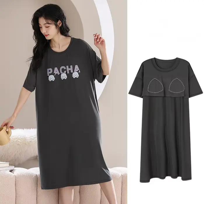 Soutien-gorge Pad robe de nuit femmes nuisette décontracté Modal vêtements