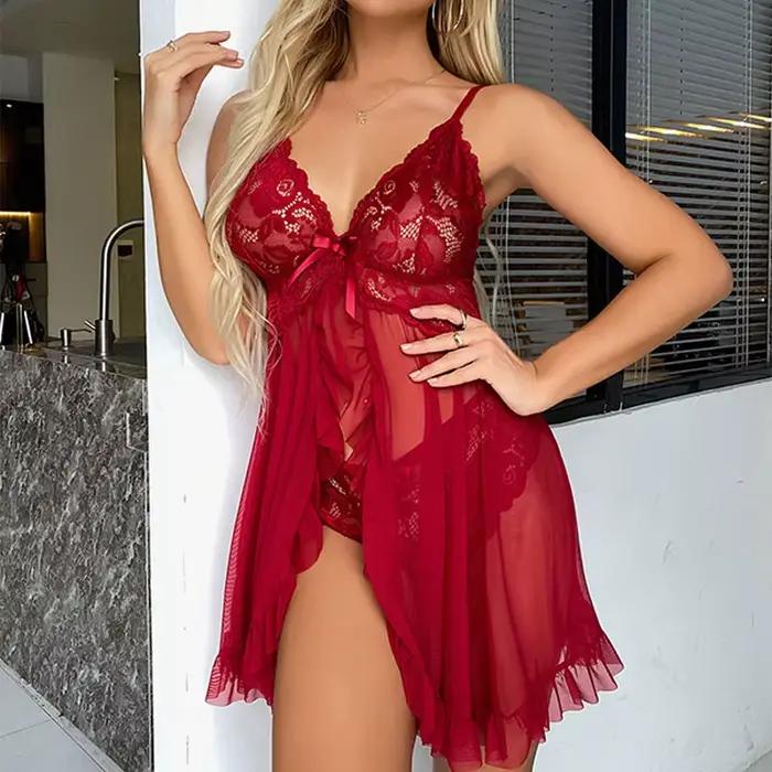 Chemise de nuit pour femme sans manches en polyester et élasthanne, col en V, mince, solide, longueur aux genoux, pour dormir ou occasions spéciales