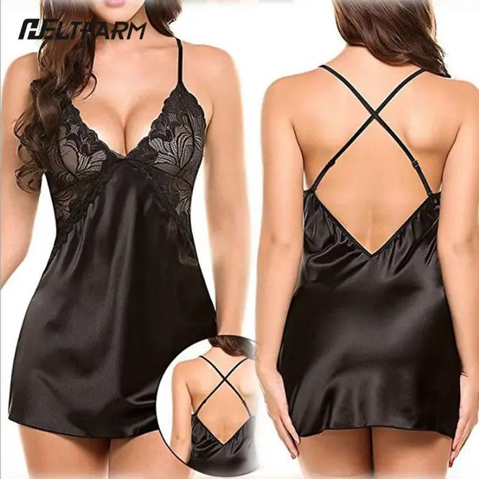 Robe de nuit en dentelle sexy sans manches pour femmes, élégante et confortable, idéale pour les nuits chaudes d'été, à offrir pour des occasions spéciales