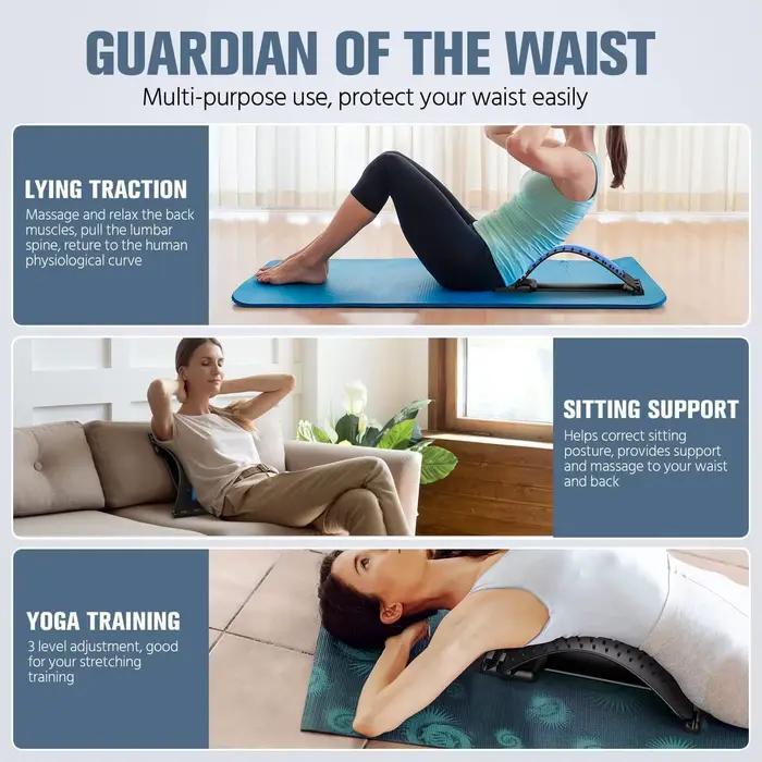 Appareil d'étirement dorsal multi-niveaux et masseur lombaire, soulagement réglable de la douleur vertébrale pour lit, chaise, voiture, maison, bureau