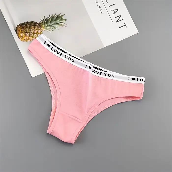 Culotte en coton avec lettres romantiques pour femme