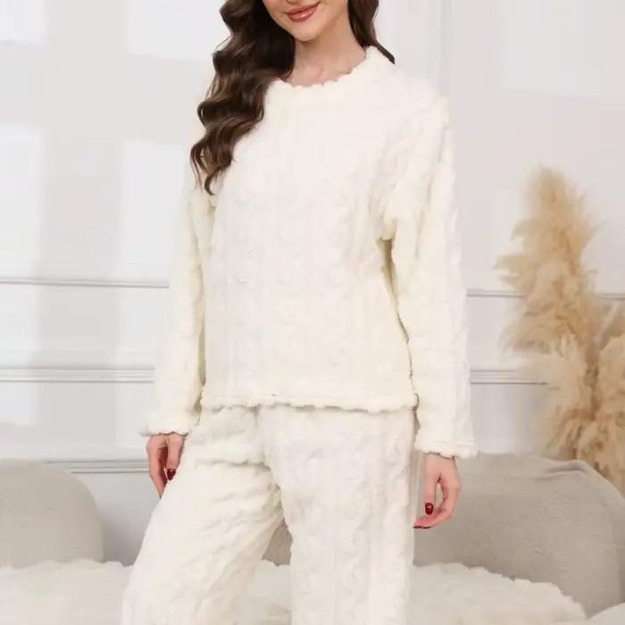 Ensemble pyjama chaud 2 pièces pour femmes