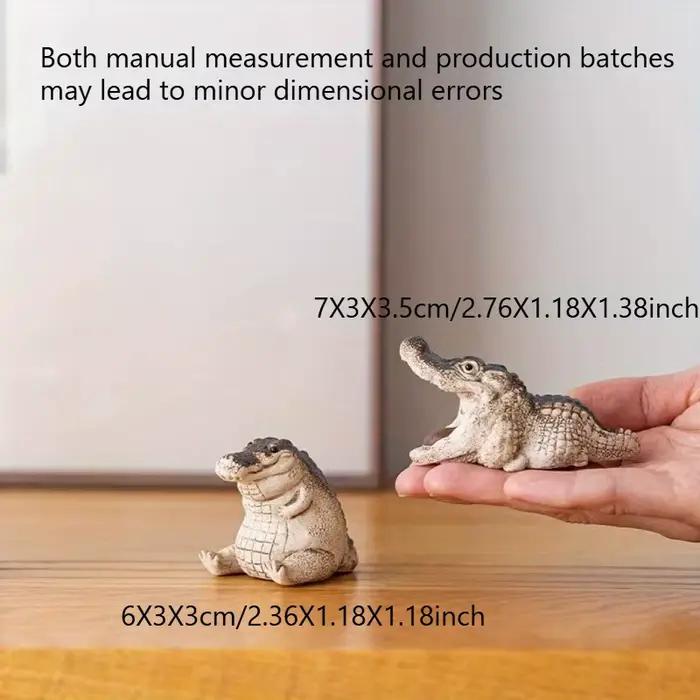 Ornement d'intérieur mignon petit Crocodile, ornement artisanal en résine pour bureau à domicile, décoration de service à thé, ornement de jardin, cadeau exquis.