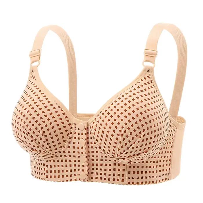 Soutien-gorge sans fil confortable à dos froncé pour femmes d'âge mûr