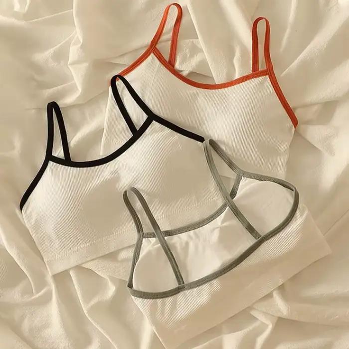 Soutien-gorge de sport sans couture, dos nu, sans bretelles, push-up, brassière, sous-vêtements en coton pour femmes