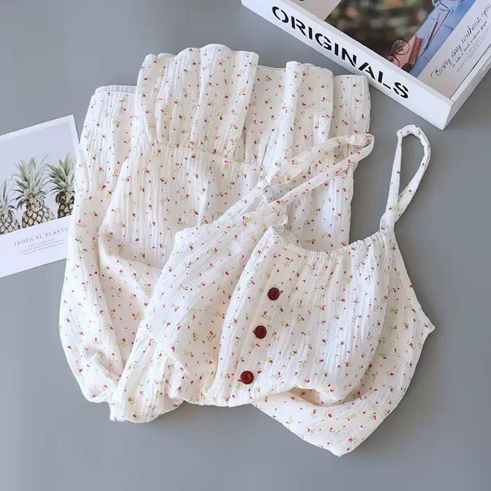 Nouvelle Robe de Nuit Longue à Imprimé Floral pour Femme