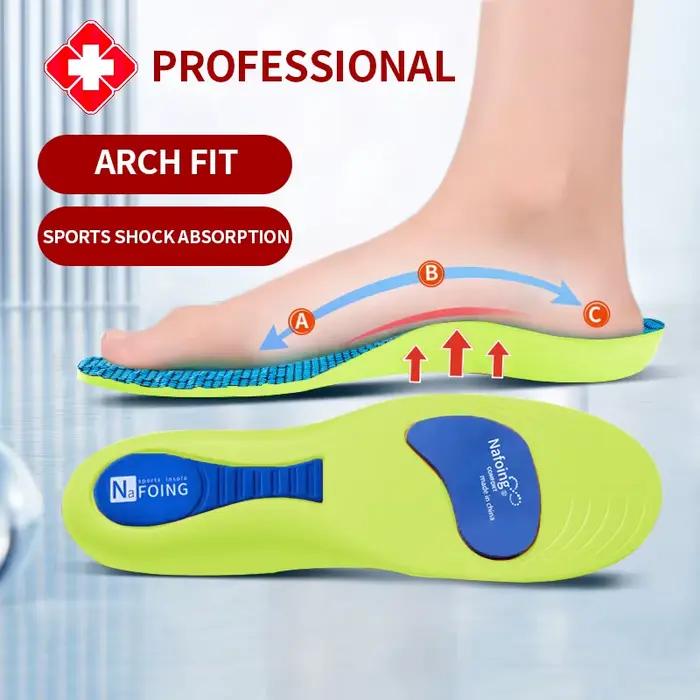 Semelles orthopédiques pour pieds, semelle intérieure de Sport absorbant les chocs pour chaussures, Support de voûte plantaire, modèles de fasciite plantaire, coussinets pour hommes et femmes
