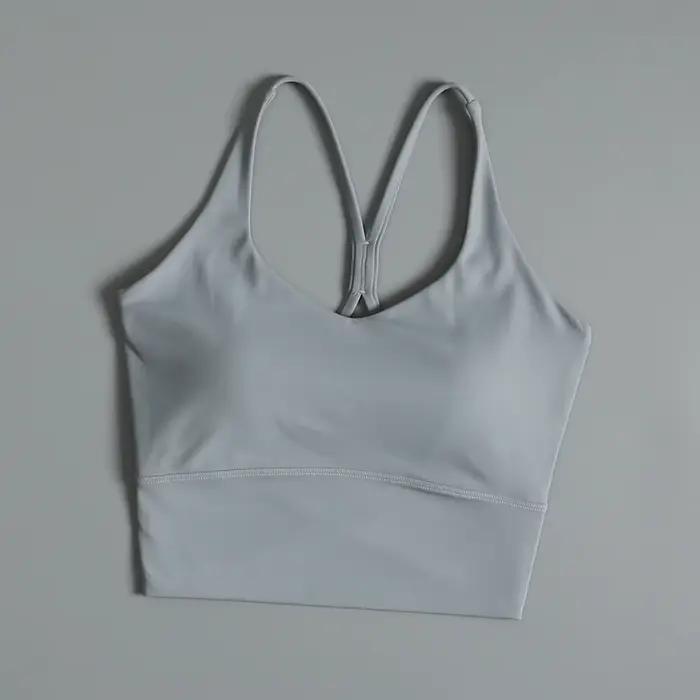 Très bon à porter! ! Fixation protection des seins anti-choc et beau dos soutien-gorge de fitness à bonnet fixe porte une course haut de gamme
