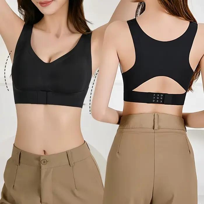 Soutien-gorge anti-affaissement et correcteur de posture avec soutien dorsal et fermeture avant pour femme