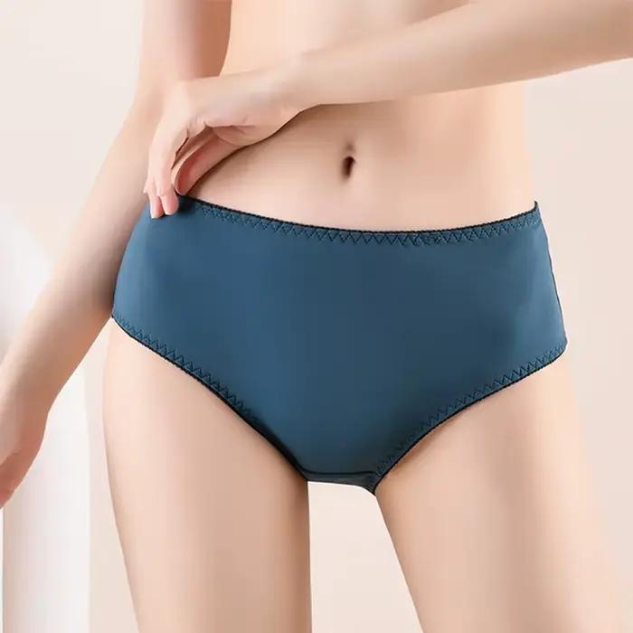 Femmes taille moyenne culottes Sexy Transparent sous-vêtements élastiques dames sans couture mince slips femme
