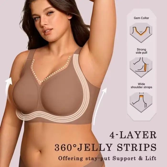 Soutien-gorge Push Up lisse et col en V pour femmes