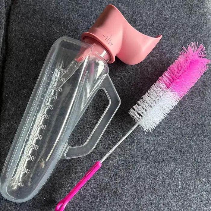 Urinoir féminin 40 oz, bouteille anti-fuite avec poignée, idéal pour une utilisation au chevet et de nuit |     Urinoir portable pour les voyages en voiture, la convalescence hospitalière, les soins a