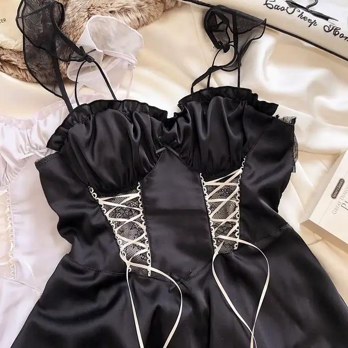 Chemise de nuit française sexy pour femme