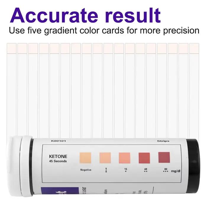Bandes de cétone Test cétone (100 ct) pour les tests d'urine cétone. Bandelettes de test de cétose pour la régime Keto, Paleo, cétogène, Atkins, Low Carb