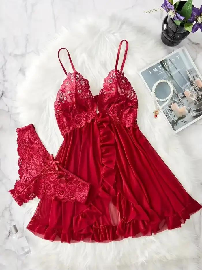 Femmes Chemise de nuit Sexy dentelle