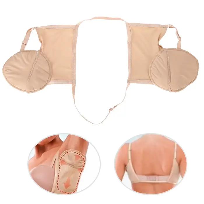 Soutien-gorge de protection contre la sueur des aisselles en coton réutilisable, coussinets absorbant la sueur, ton de peau, protection contre la sueur des aisselles