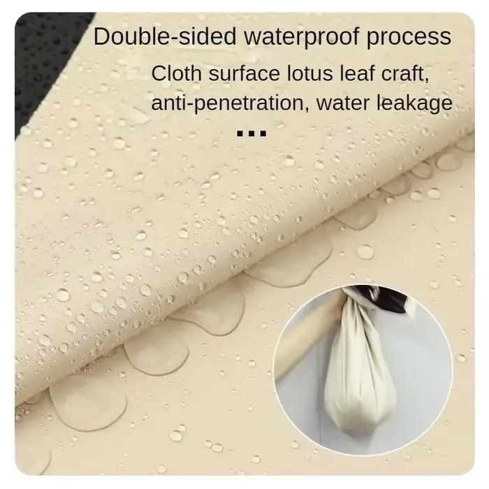 Tissu Imperméable Double Face Enduit au Mètre pour Rideaux, Parapluie, Tentes, AwO2, Couture, Extérieur, Grille Solaire, Bleu, Noir