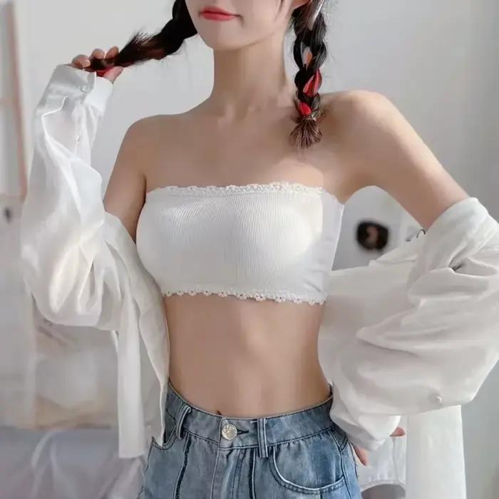 Soutien-gorge sans bretelles en dentelle douce, Camisole antidérapante pour filles, doux, Invisible, beau dos, gilet antichoc, Lingerie, sous-vêtements polyvalents