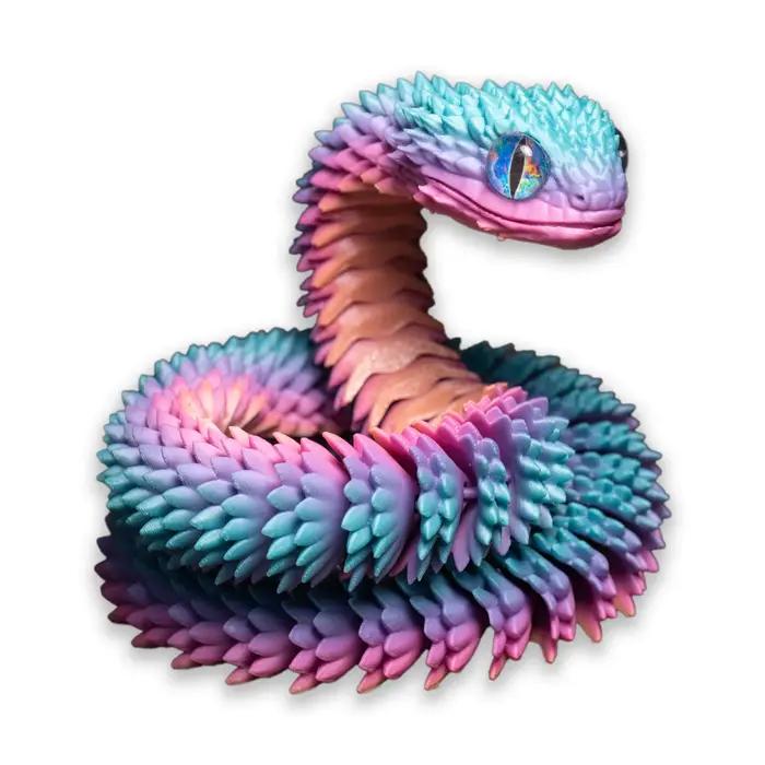 Nouvelle Statue de Serpent Réaliste Imprimée en 3D 2026, Jouet Anti-Stress Articulé, Simulation de Serpent, Ornement de Bureau, Modèle Animal, Cadeau