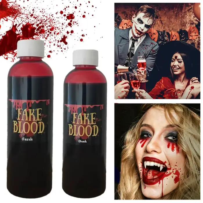 Accessoire de faux sang d'horreur d'halloween 30/60/100/20ml, cosmétiques de Cosplay, fournitures de fête Plasma artificiel, farces, fournitures d'halloween à faire soi-même