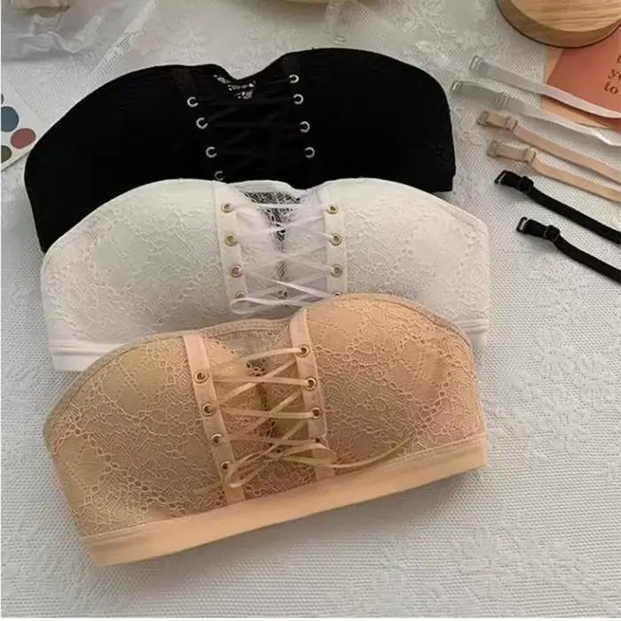 Soutien-gorge push up en dentelle pour femmes et filles lingerie sexy brassiere confortable sans anneaux en acier mode feminine elasthanne nylon tasse trois quart bretelles ajustables fermeture dos