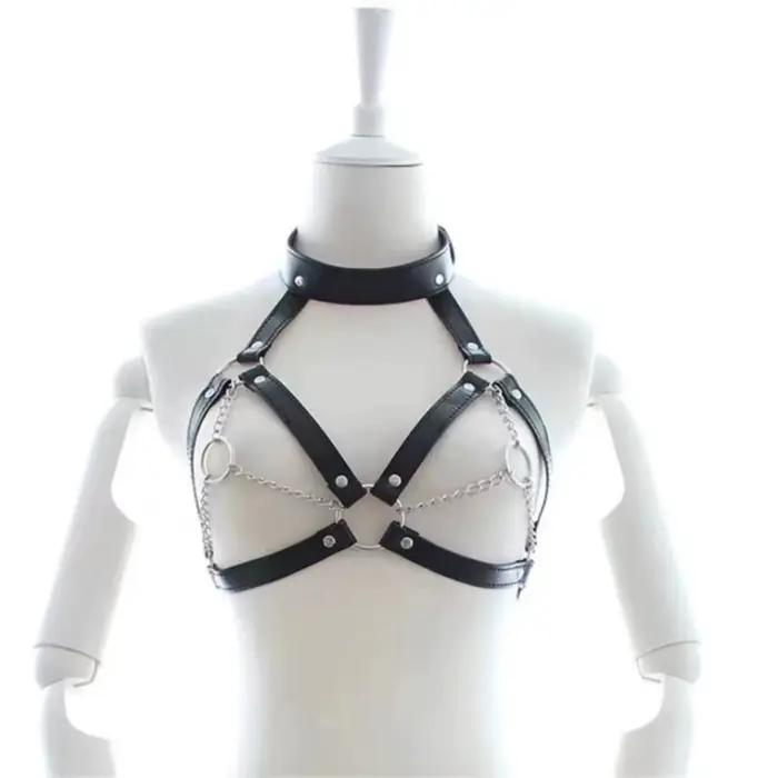 Harnais en cuir sensuel pour femmes - Sangles de contention BDSM, lingerie gothique fétichiste, accessoire pour adultes, jouet sexuel