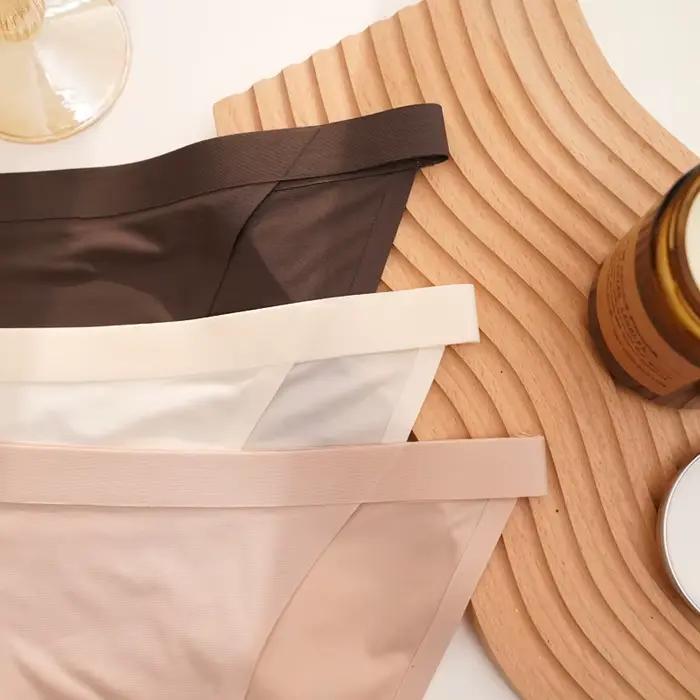 Meet'r Sexy femmes glace soie taille basse culotte femme sans Trace bref sous-vêtements dames confortable Lingerie G String sous-vêtement