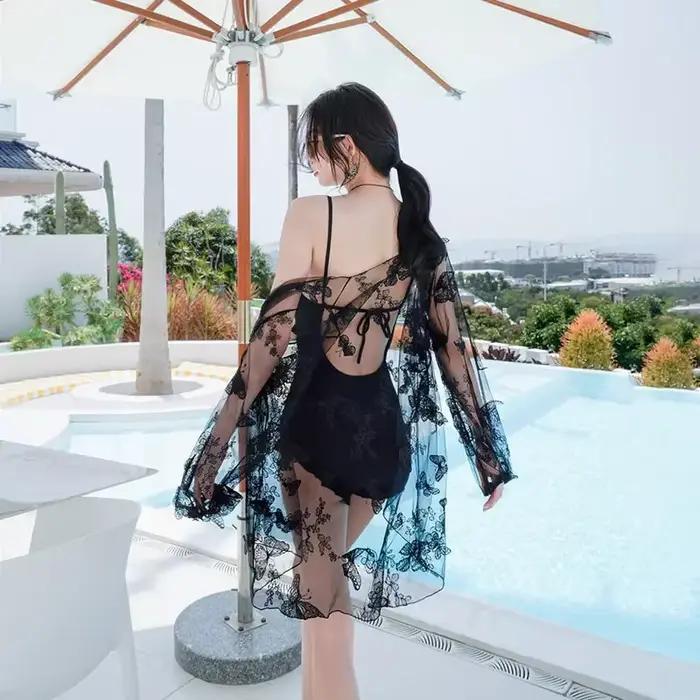 Ensemble bikini taille haute pour femme, maillot de bain chic, confortable, simple, élégant, sexy, dos nu, style coréen, vêtements de plage, vacances, nouveau, 2 pièces